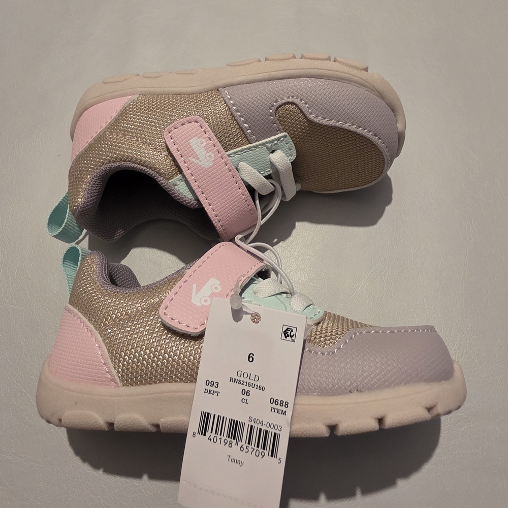 NWT See Kai Run Basics Toddler Tenny Sneakers - Gold - Size 6 - Picture 5 of 10